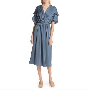 Kate Spade Belted Satin Midi Dress 8
